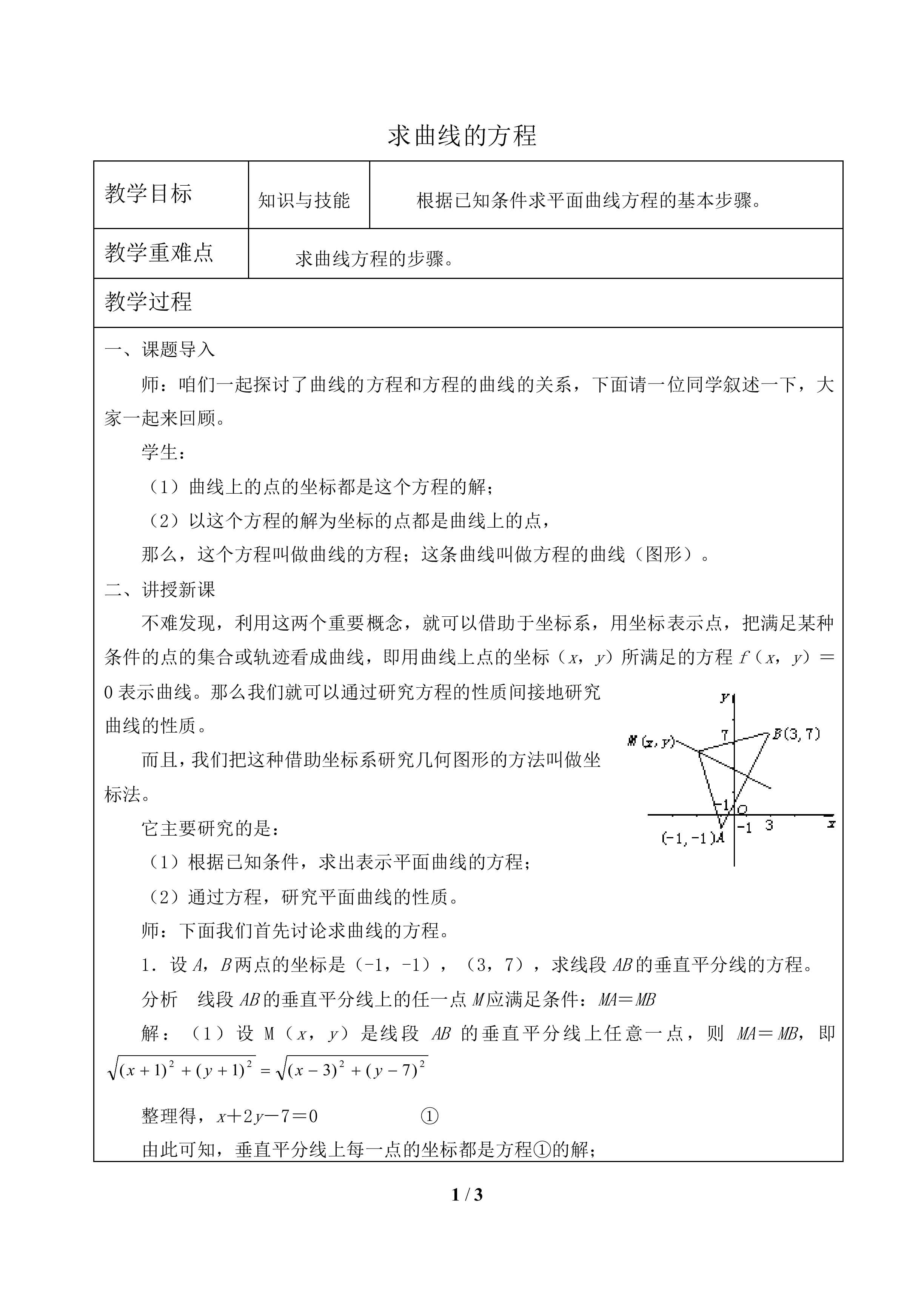 求曲线的方程_教案1