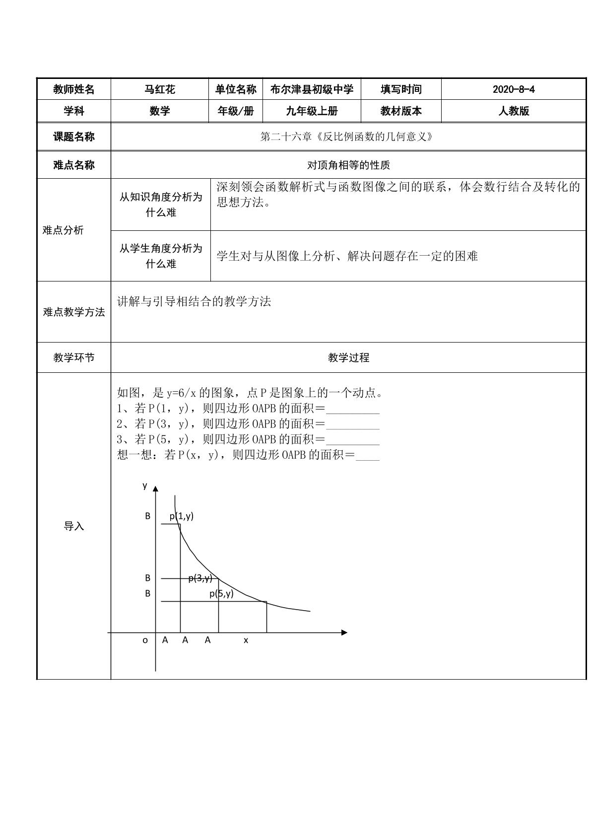 反比例函数的几何意义