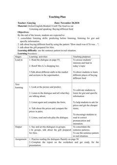 Unit 8 The food we eat