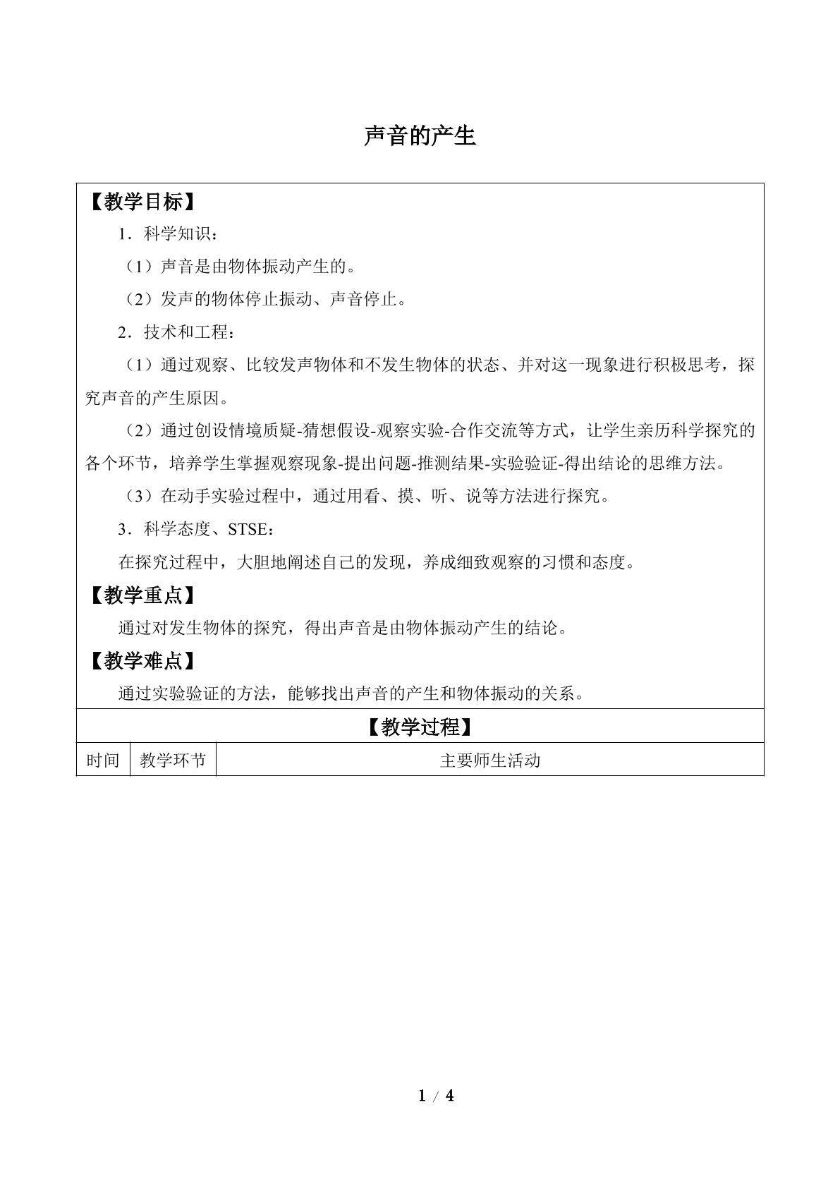 声音的产生