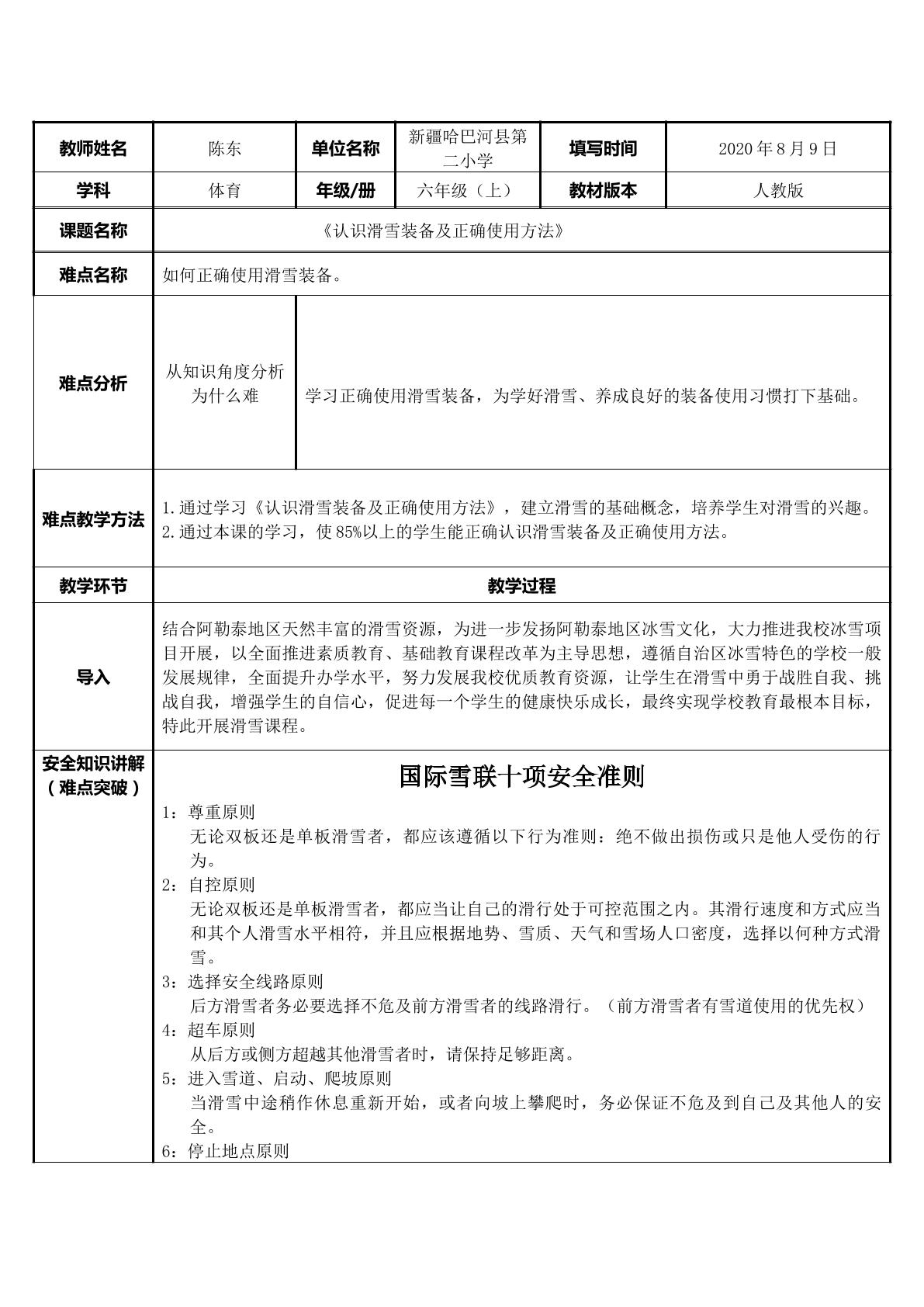 认识滑雪装备及正确使用方法