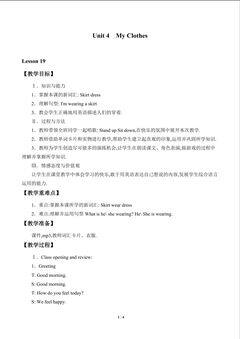Unit 4  My Clothes_教案1