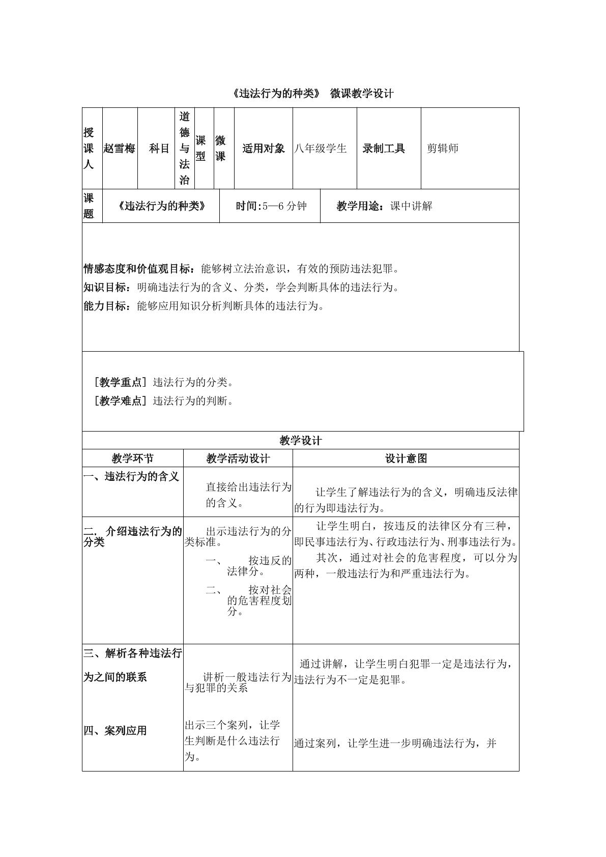 违法行为种类