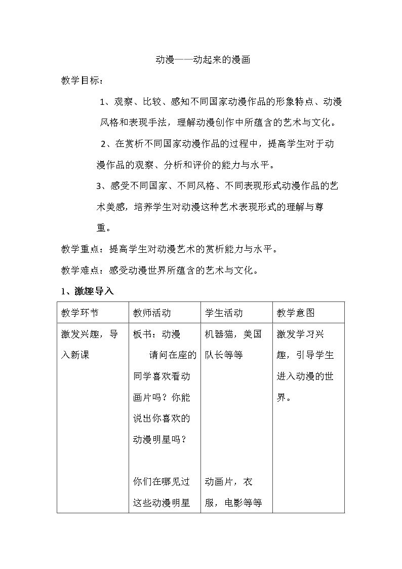 第11课：动漫——动起来的漫画