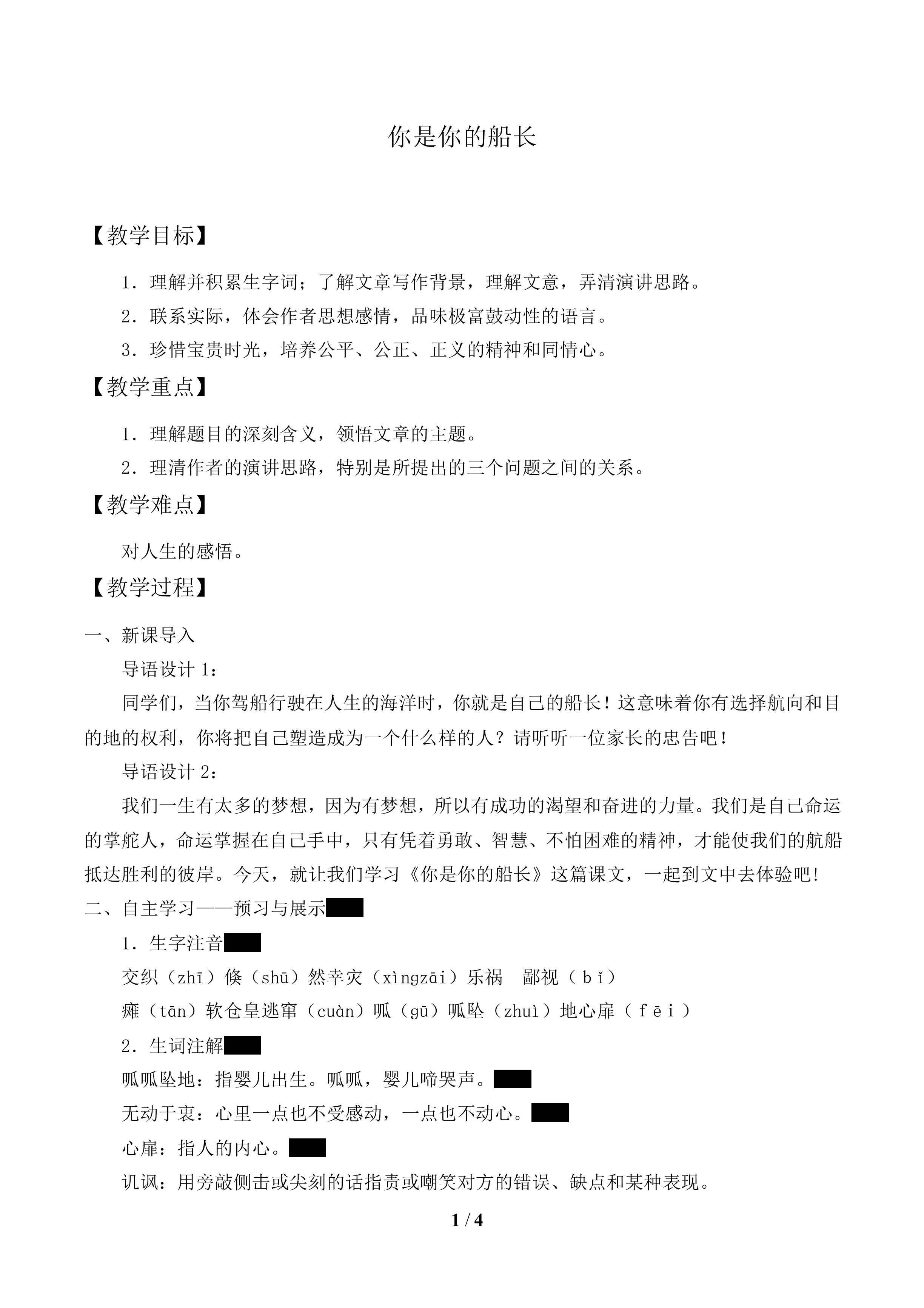 *你是你的船长_教案1