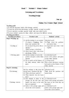 Listening and vocabulary