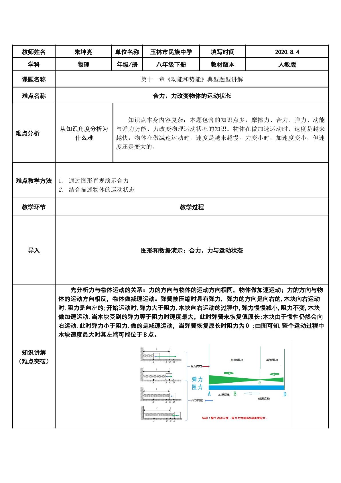 动能和势能-典型题型讲解