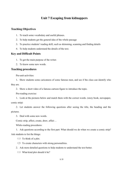 Unit7 Escaping from kidnappers_教案1