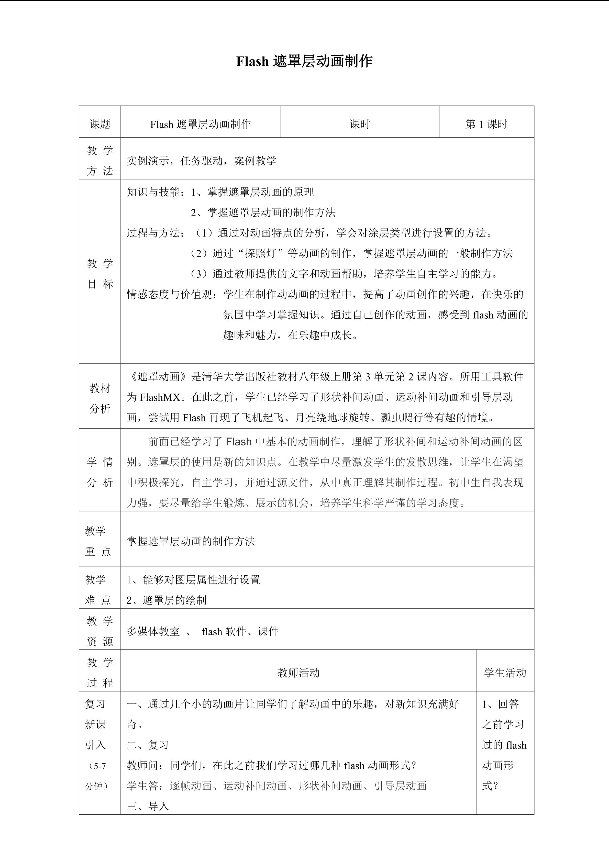 flash遮罩层动画制作