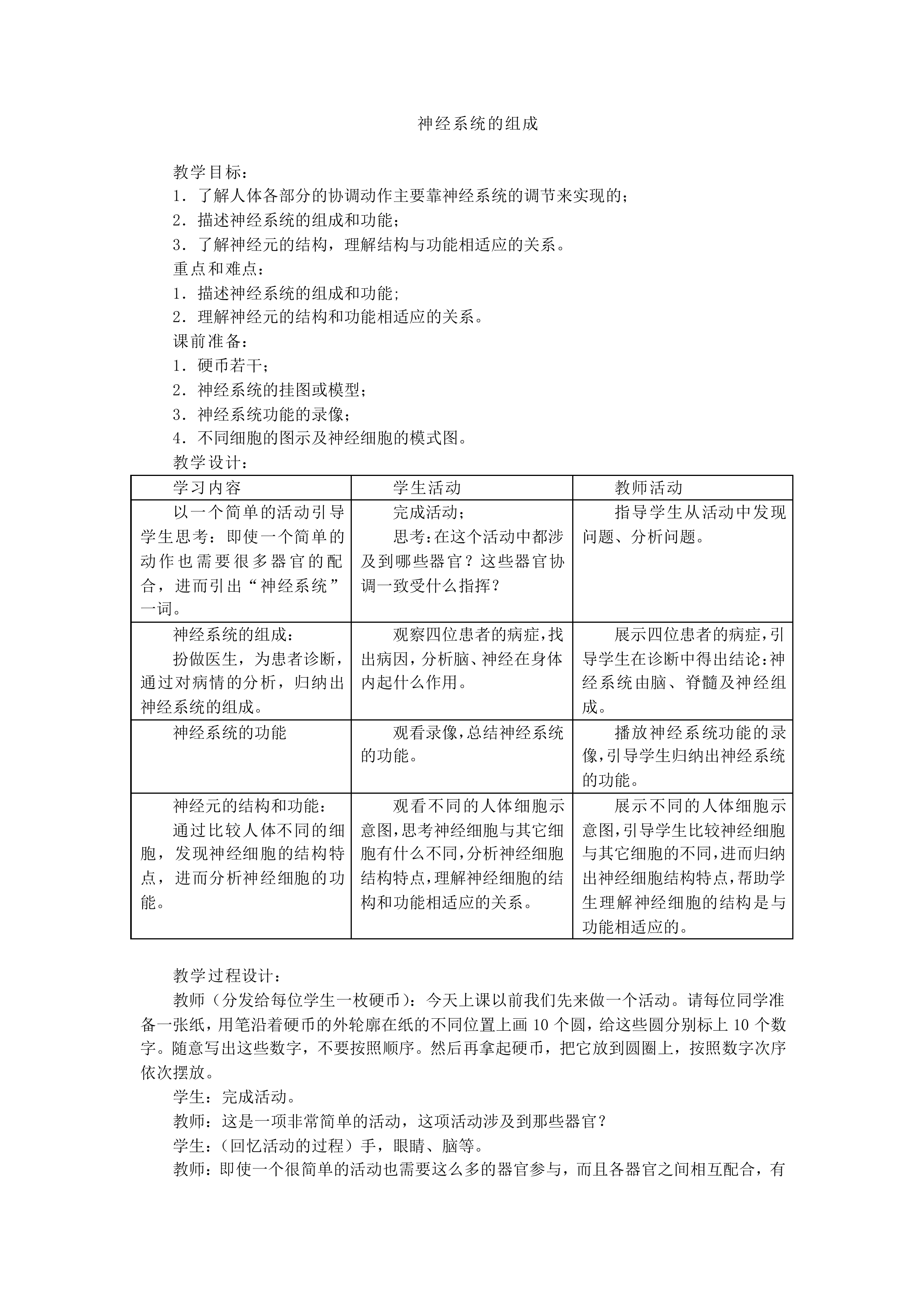 神经系统的组成_教案1