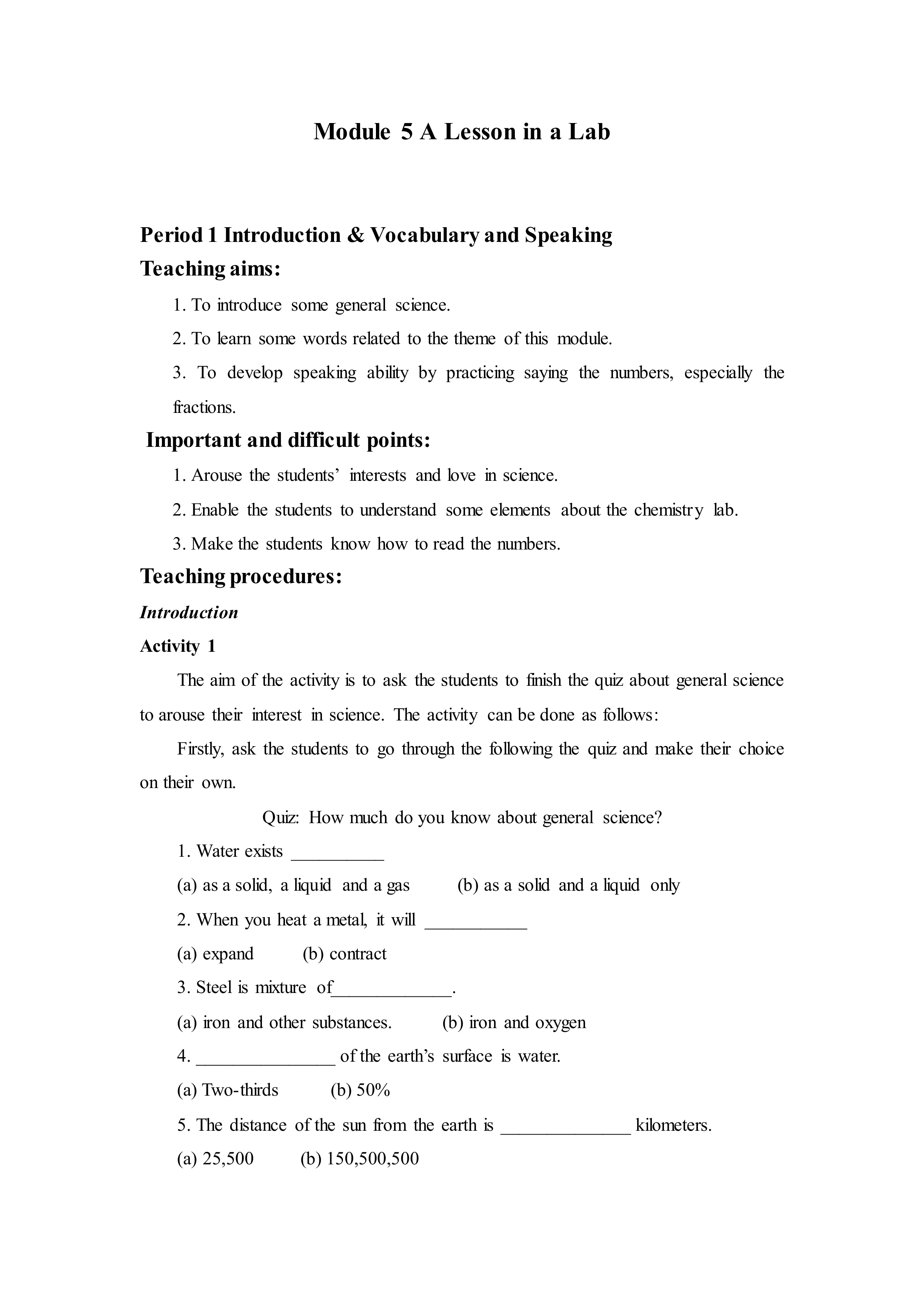 A Lesson in a Lab _教案1