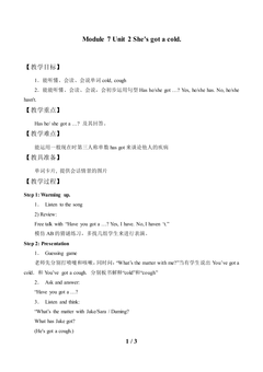 Unit 2 She's got a cold._教案1