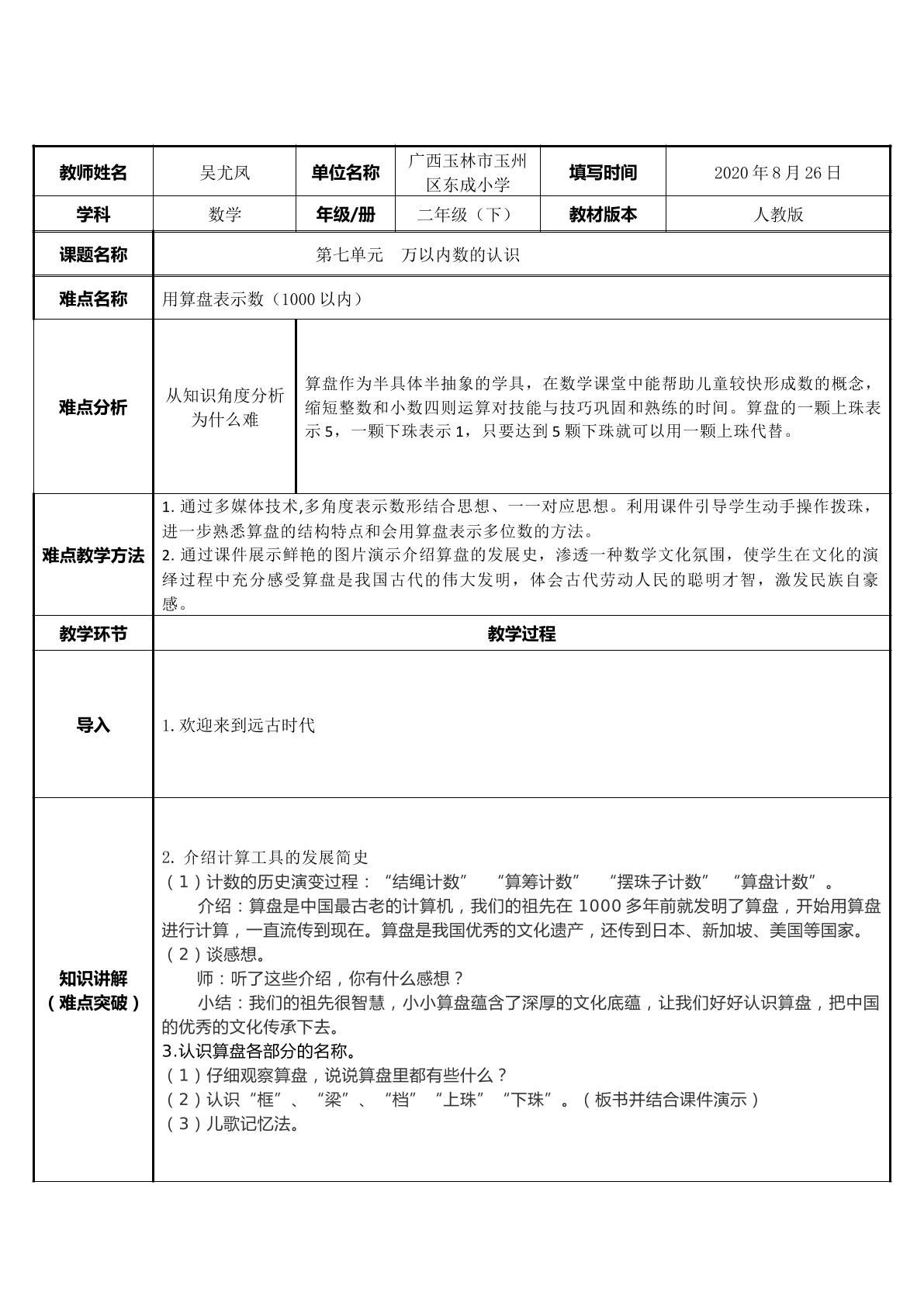 用算盘表示数