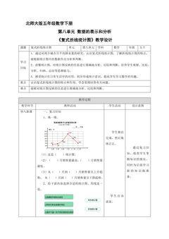 【★★★】5年级数学北师大版下册教案第8单元《复式折线统计图》