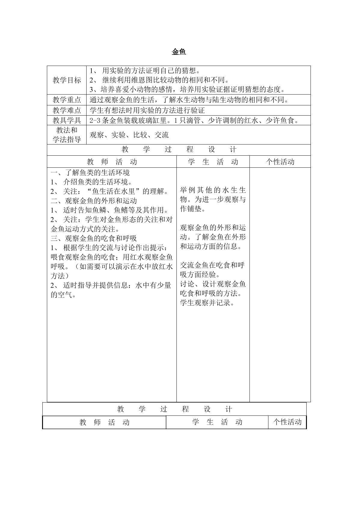 《金鱼》_教案