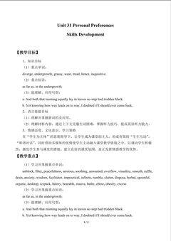 Unit 31 Personal Preferences-Skills Development