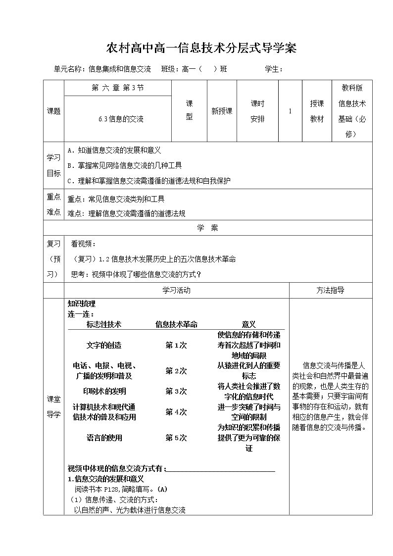 6.3.1 信息交流的意义