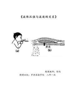 第四节 流体压强与流速的关系