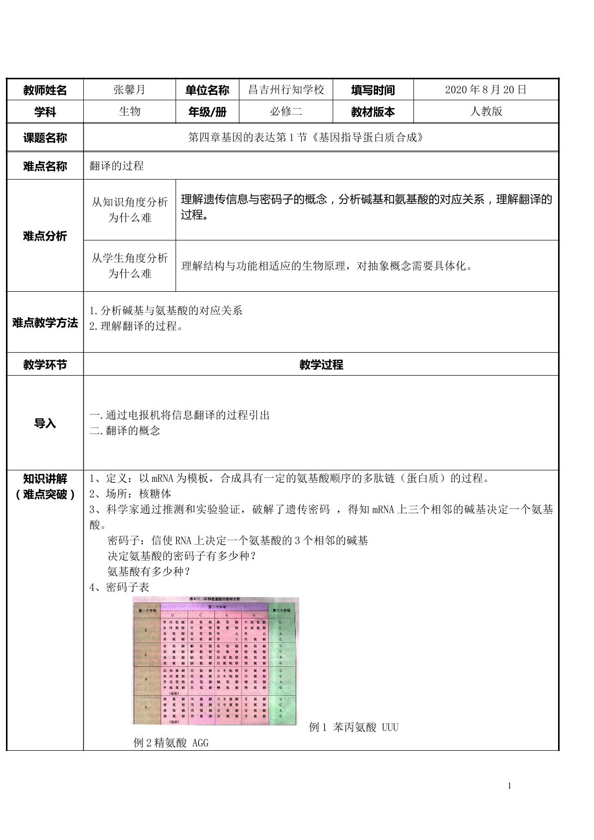 基因指导蛋白质合成