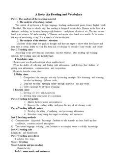 Reading and vocabulary