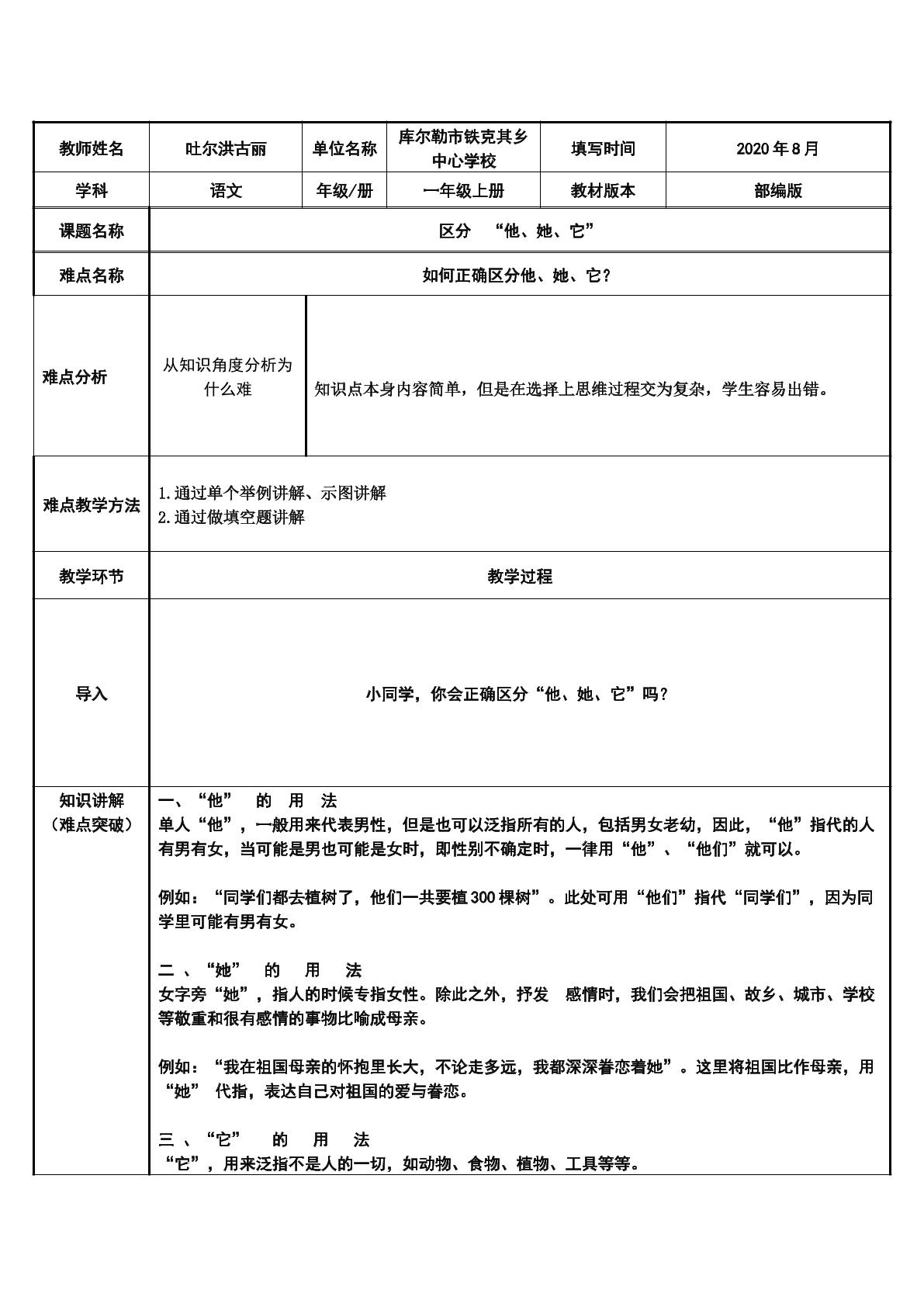 如何区分他、她、它？（天地人你我他）