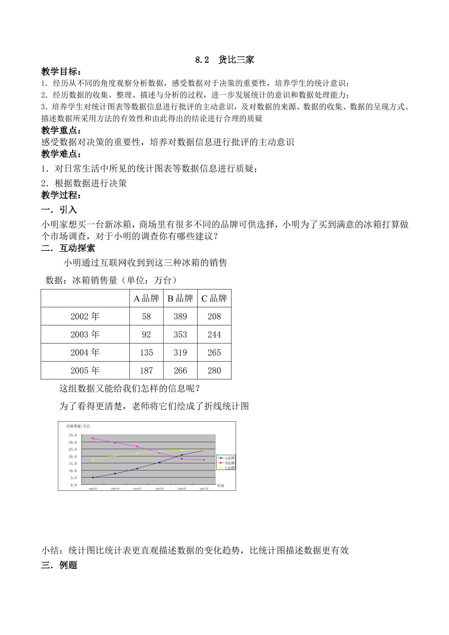 【★★★】9年级数学苏科版下册教案第8单元《8.2 货比三家》