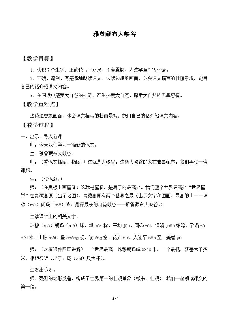 2* 雅鲁藏布大峡谷