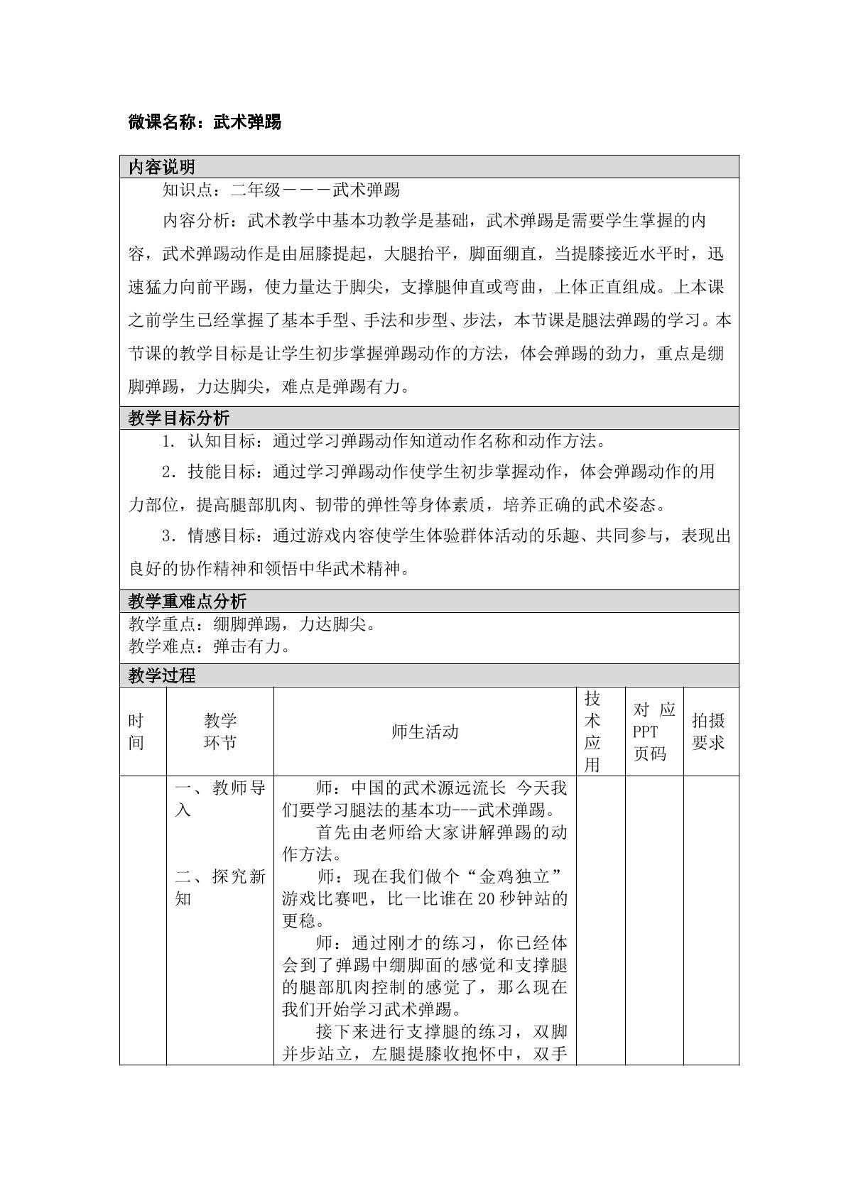 武术弹踢