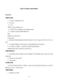 Unit 2 Colours and clothes_教案6
