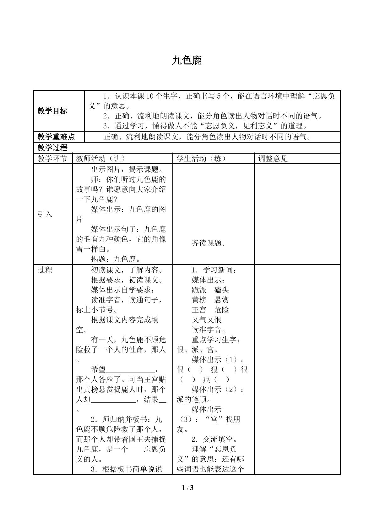 九色鹿_教案2