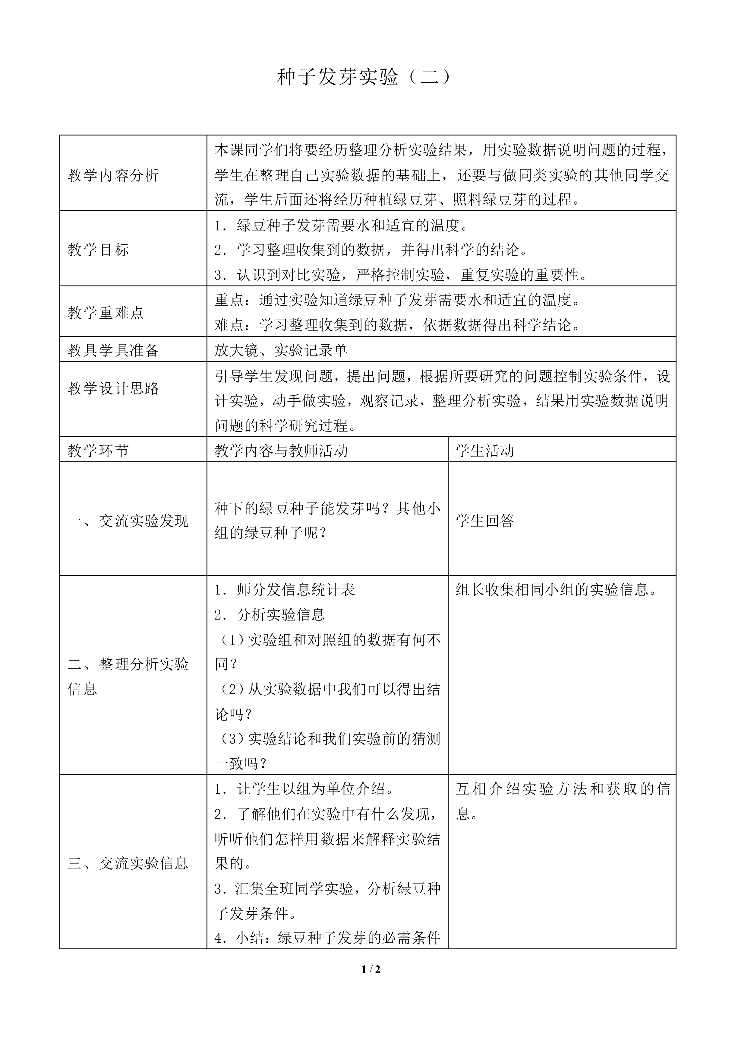 种子发芽实验（二）_教案1