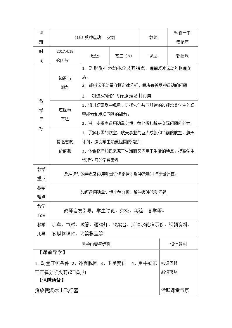 5　反冲运动　火箭
