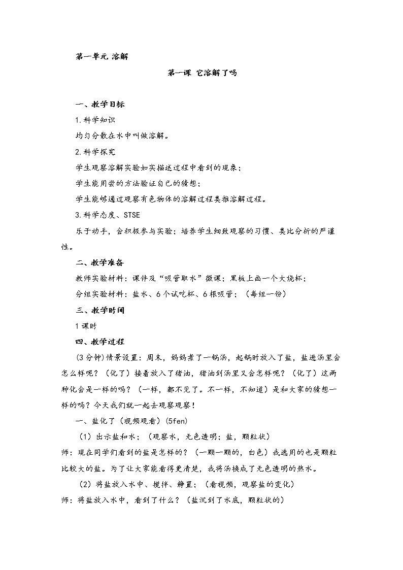 1 它溶解了吗