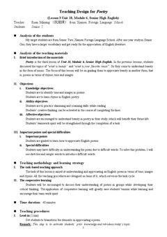 Lesson 3 Poetry