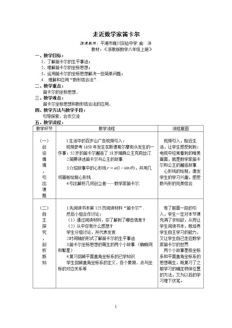 阅读材料 笛卡尔