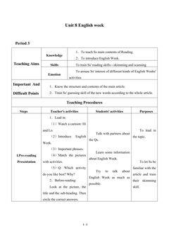 Unit 8  English Week_教案3