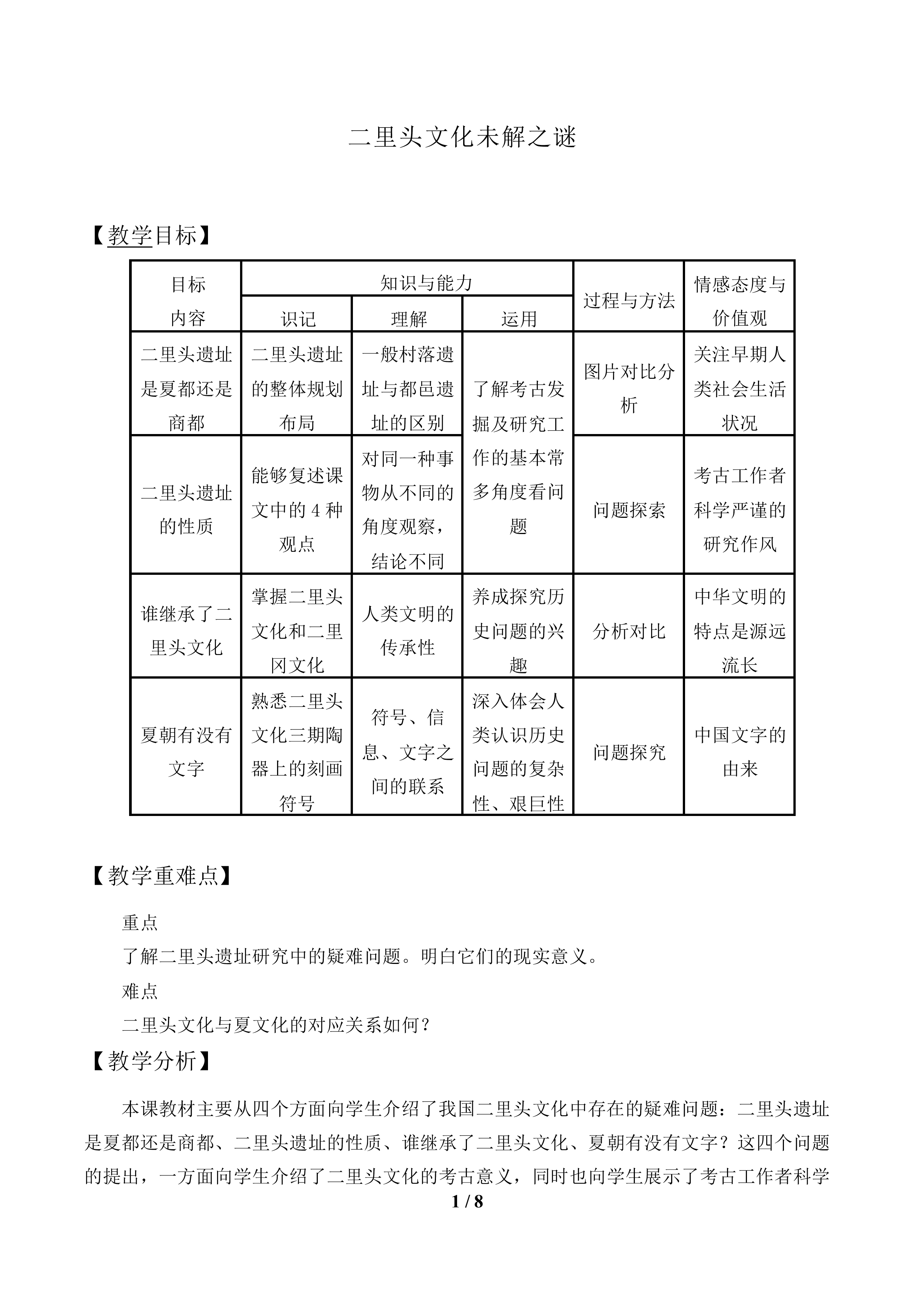 二里头文化未解之谜_教案1