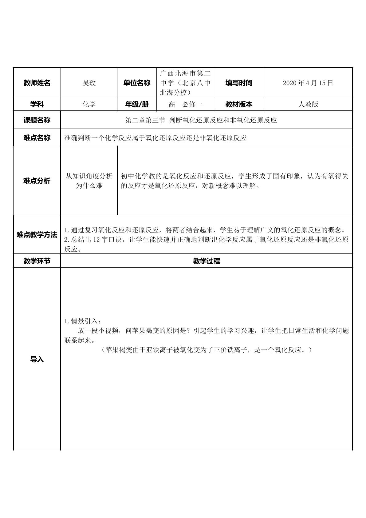 氧化还原反应 or 非氧化还原反应