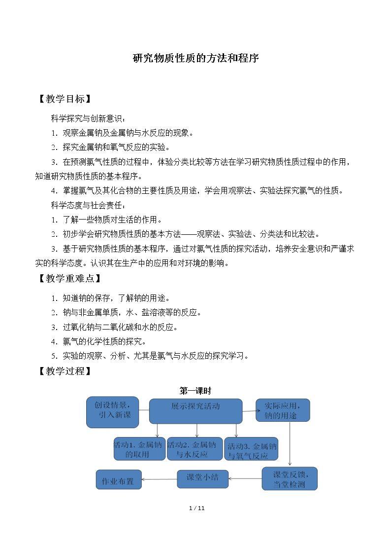 研究物质性质的方法和程序