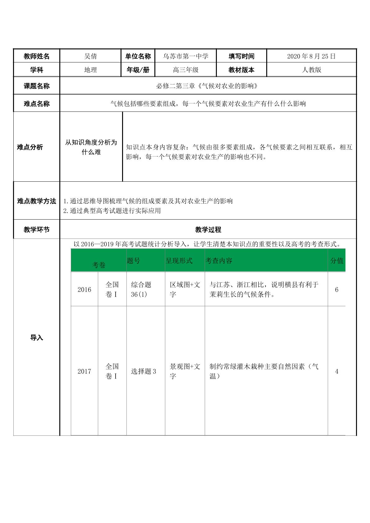 气候对农业的影响