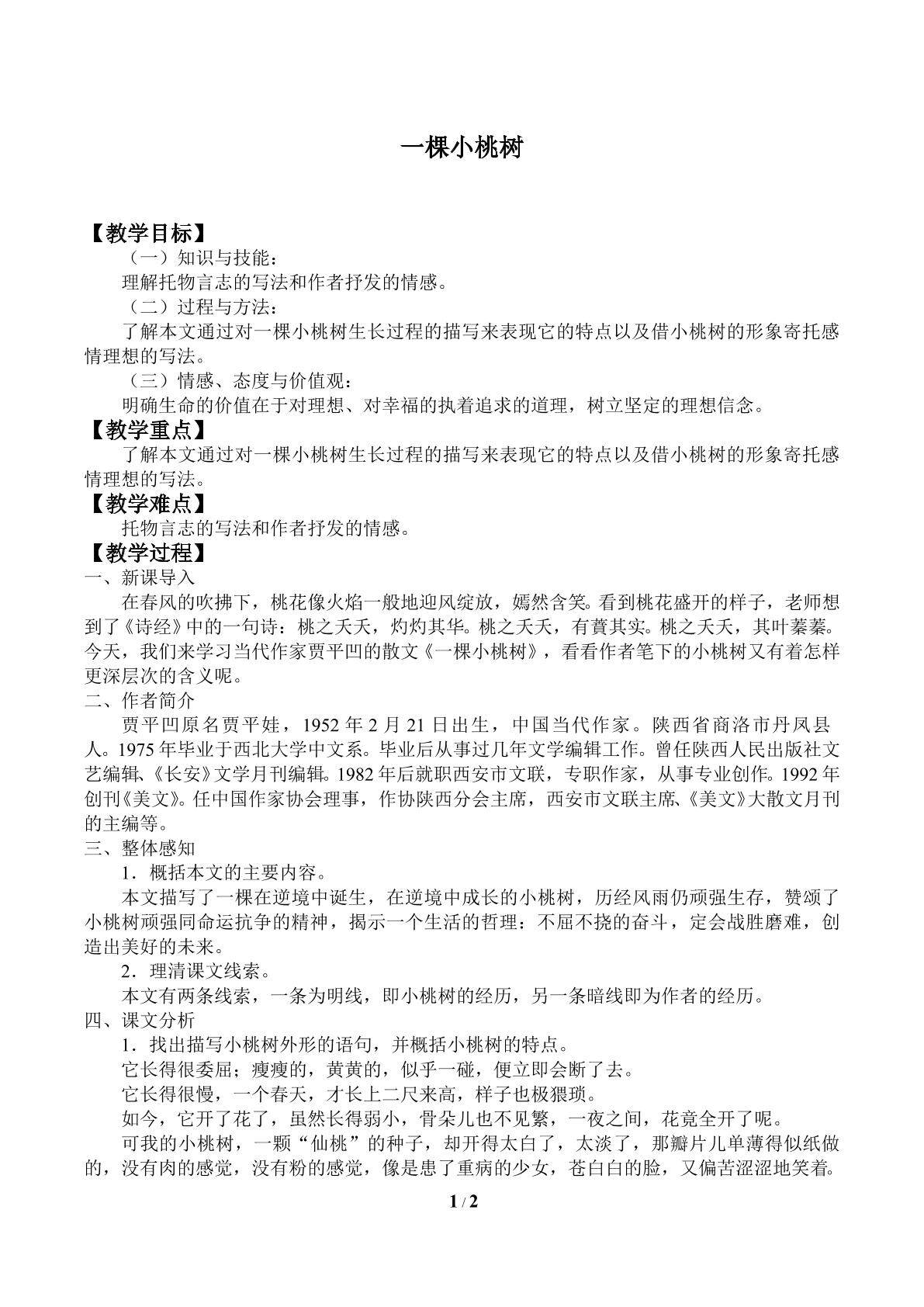 一棵小桃树_教案1
