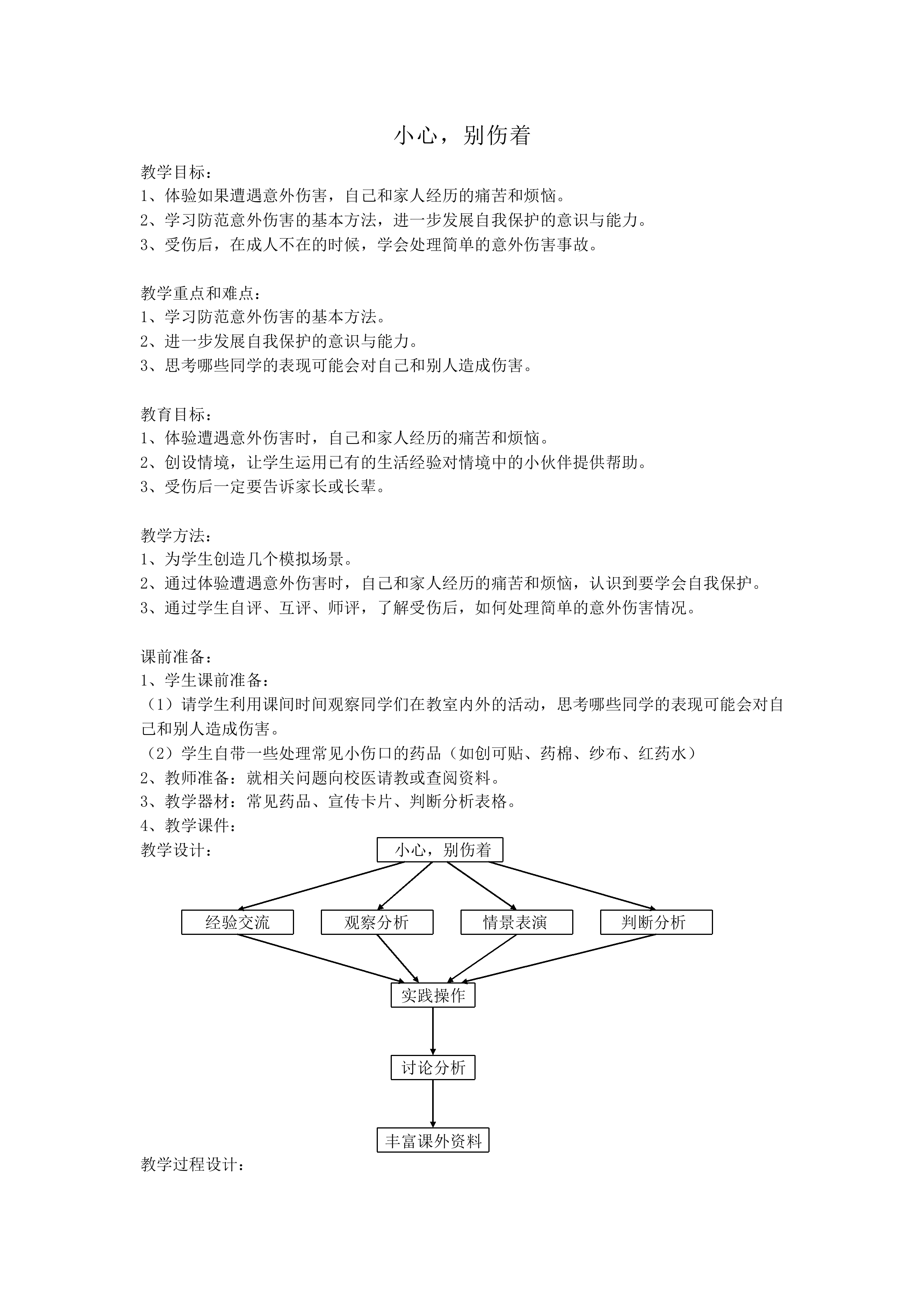 小心，别伤着_教案1