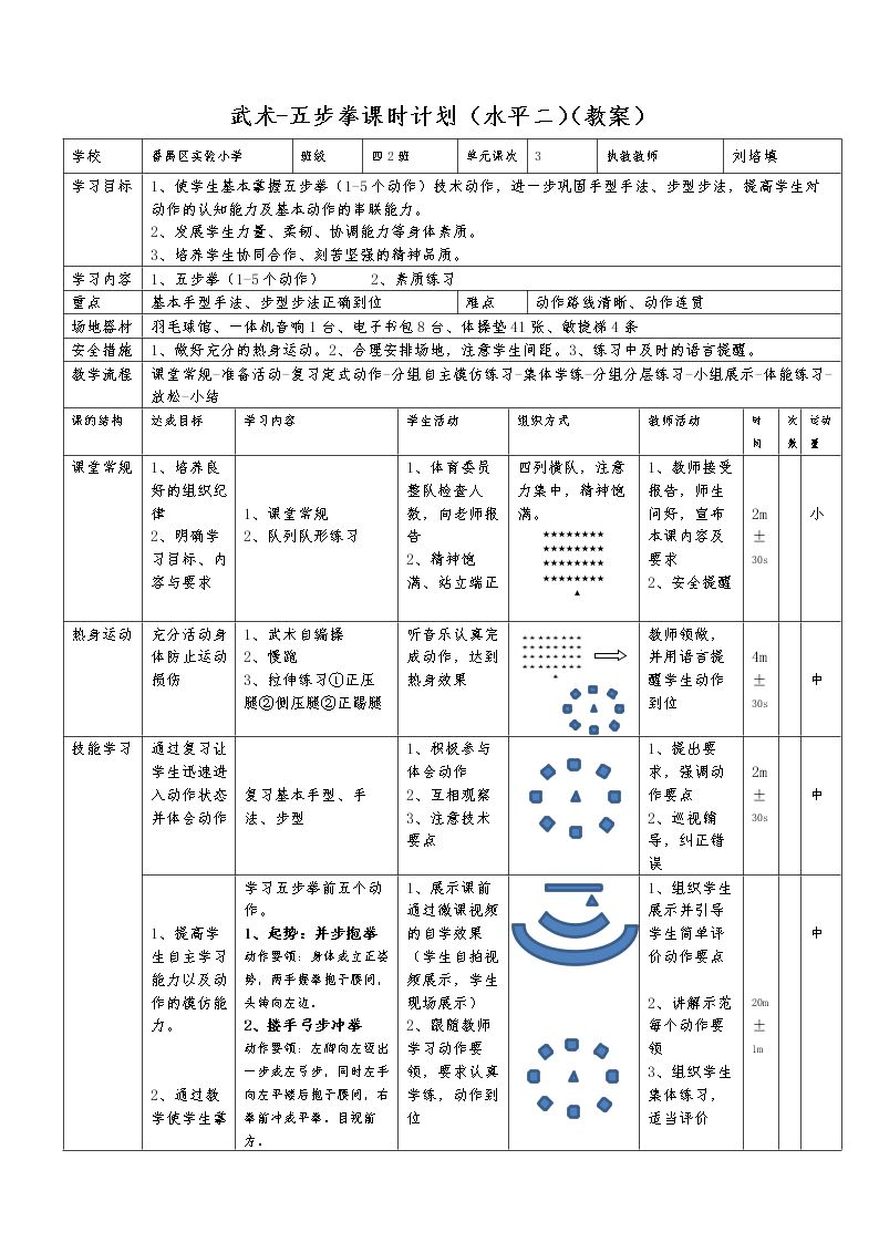 武术：武术小套路