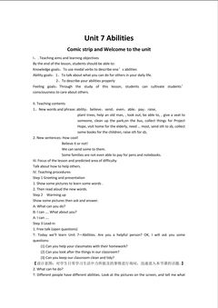 Unit7 Abilities(Welcome to the unit )