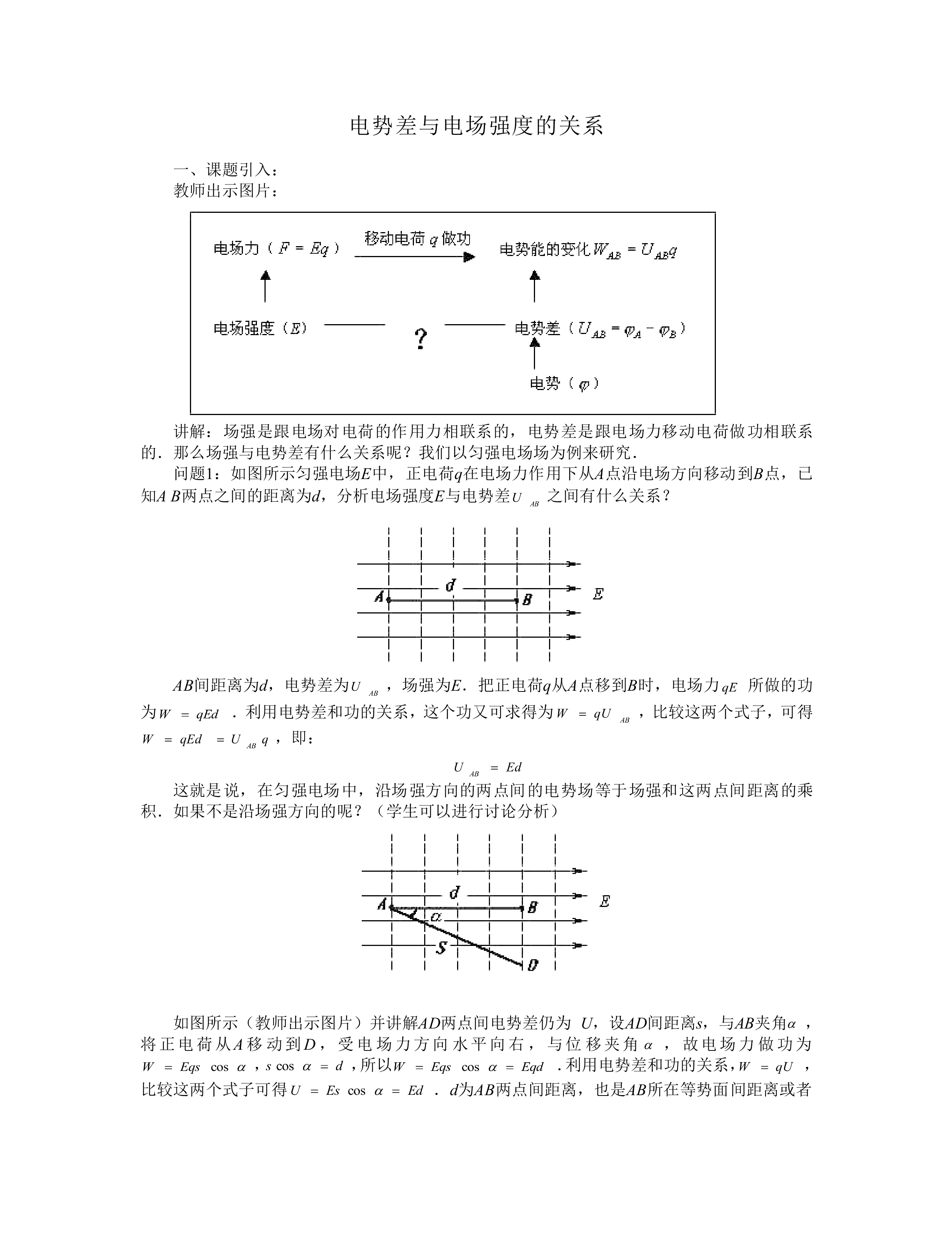 电势差与电场强度的关系_教案7