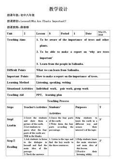 Lesson 8 Why Are Plants Important?