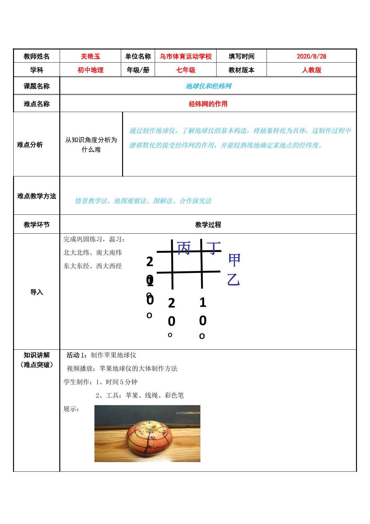 地球仪和经纬网