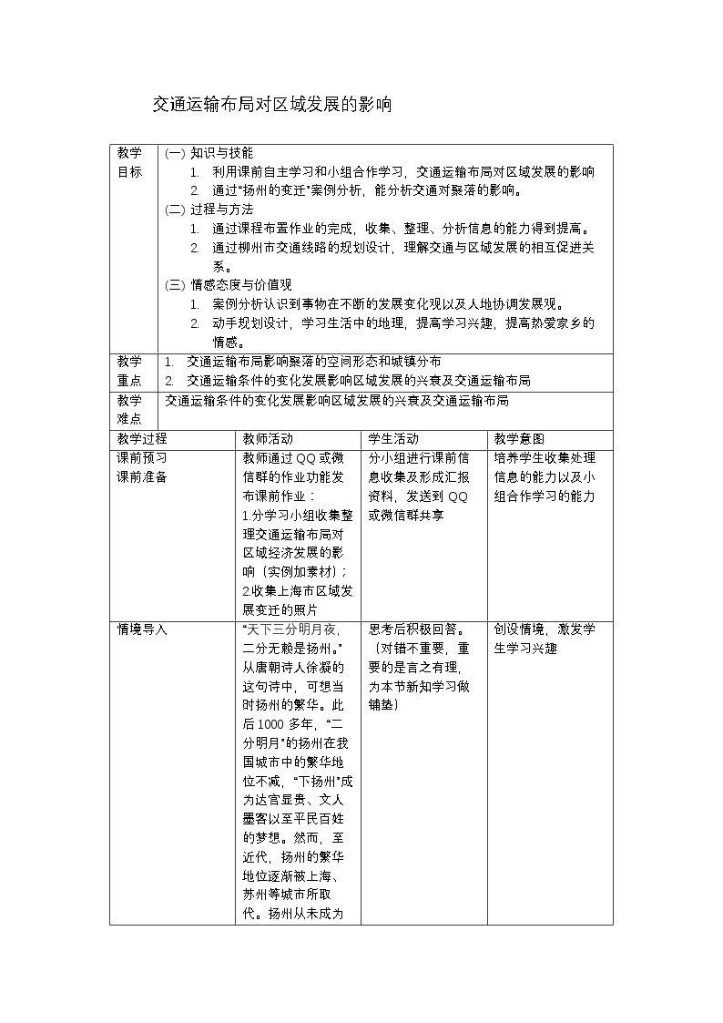 交通运输布局对区域发展的影响