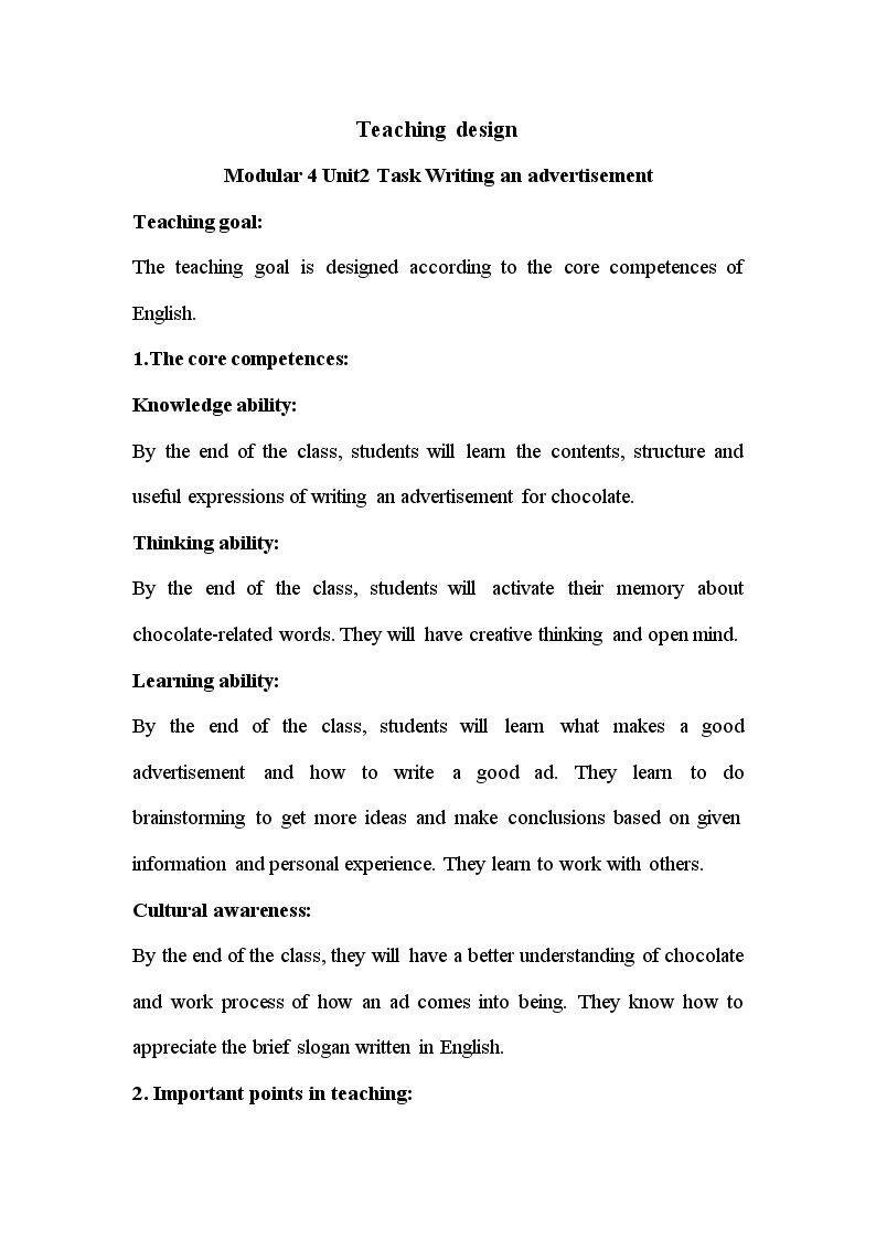 Task(2): Writing an adve…