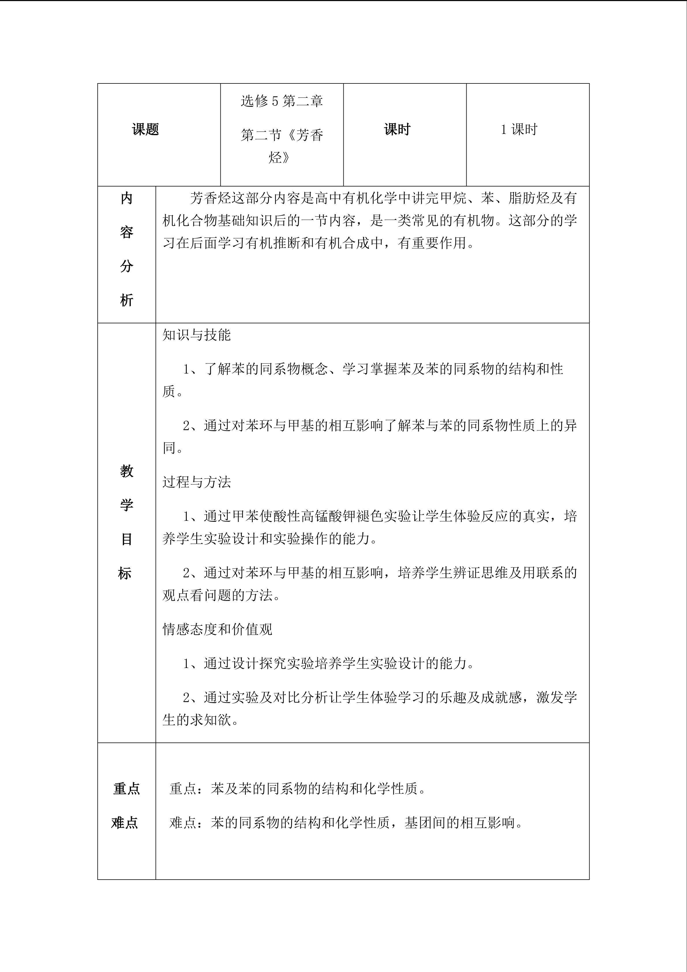 高中化学选修五第二章第二节《芳香烃》（第一课时）